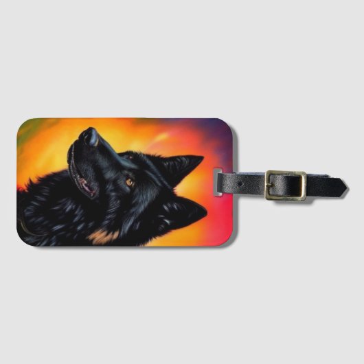 Deutscher Schäferhund Gepäckanhänger (Vorderseite (Horizontal))