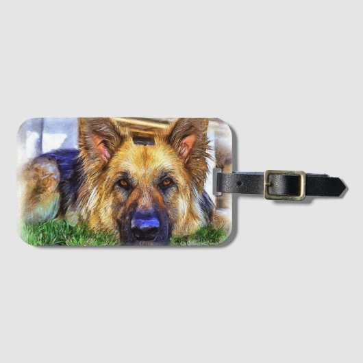 Deutscher Schäferhund Gepäckanhänger (Vorderseite (Horizontal))