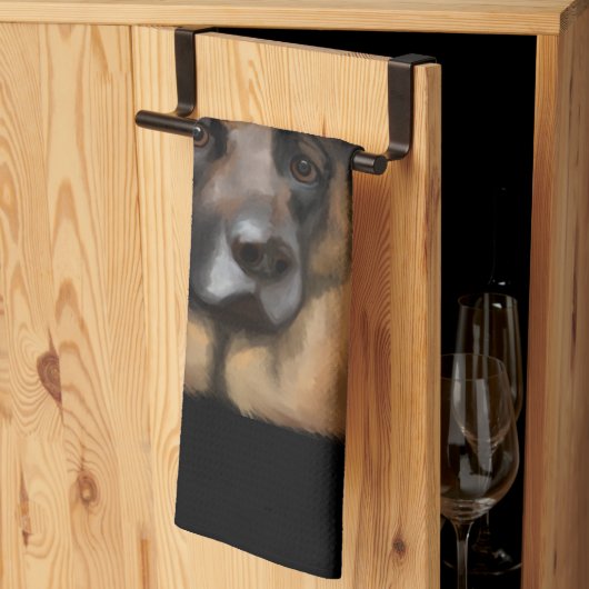 DEUTSCHER SCHÄFERHUND GESCHIRRTUCH (Drittel gefaltet)