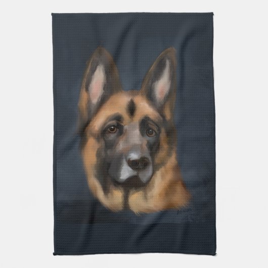 DEUTSCHER SCHÄFERHUND GESCHIRRTUCH (Vertikal)
