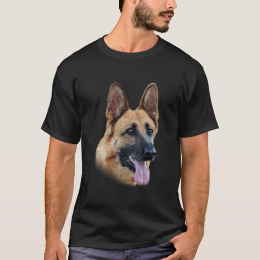 Deutscher Schäferhund Gesicht T-Shirt (Vorderseite)