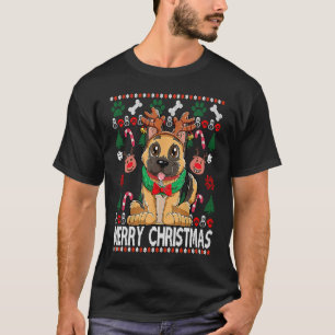 Deutscher Schäferhund Geweihe Weihnachten Xmas Für T-Shirt