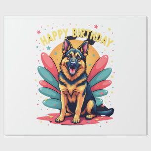 Deutscher Schäferhund Glücklicher Geburtstag Party Geschenkpapier