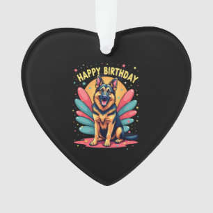Deutscher Schäferhund Glücklicher Geburtstag Party Ornament