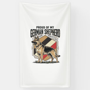 Deutscher Schäferhund Grafik Vintage Gravur Hunde Banner