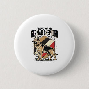 Deutscher Schäferhund Grafik Vintage Gravur Hunde  Button