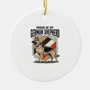 Deutscher Schäferhund Grafik Vintage Gravur Hunde  Keramik Ornament