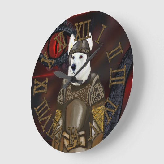 Deutscher Schäferhund Große Wanduhr (Winkel)