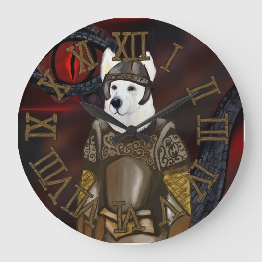 Deutscher Schäferhund Große Wanduhr (Vorderseite)