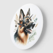 Deutscher Schäferhund Große Wanduhr (Winkel)