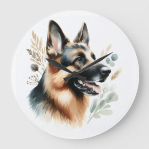 Deutscher Schäferhund Große Wanduhr