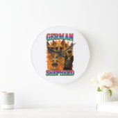 Deutscher Schäferhund Große Wanduhr (Zuhause)