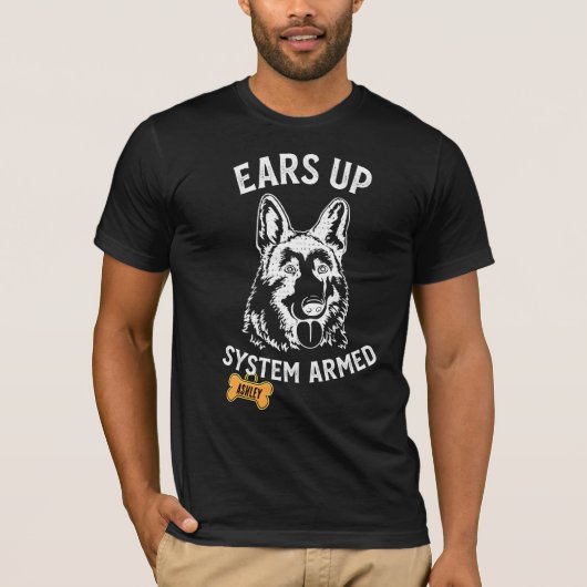 Deutscher Schäferhund Großhund bewaffnet T-Shirt (Vorderseite)