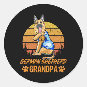 Deutscher Schäferhund Großvater Paw Vater Vatertag Runder Aufkleber