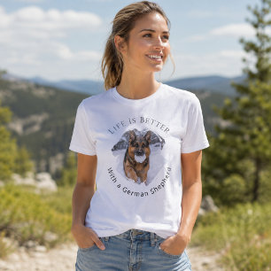 Deutscher Schäferhund GSD Foto Leben Ist Besser Fr T-Shirt