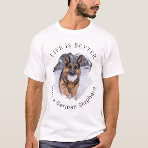 Deutscher Schäferhund GSD Foto Leben ist besser Mä T-Shirt