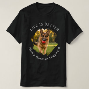 Deutscher Schäferhund GSD Foto Leben ist besser Mä T-Shirt