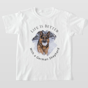 Deutscher Schäferhund GSD Foto Leben ist besser Mä T-Shirt