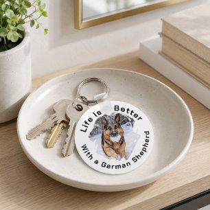 Deutscher Schäferhund GSD Foto Leben ist besser Schlüsselanhänger