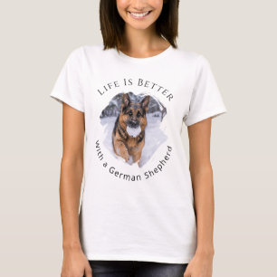Deutscher Schäferhund GSD Foto Leben ist besser T-Shirt
