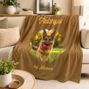 Deutscher Schäferhund GSD Foto Treu von Natur Brau Fleecedecke
