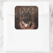 Deutscher Schäferhund - GSD Quadratischer Aufkleber (Tasche)