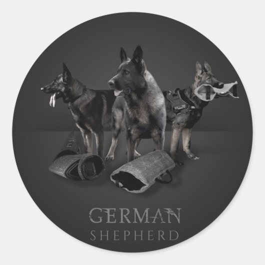 Deutscher Schäferhund - GSD Runder Aufkleber (Vorderseite)