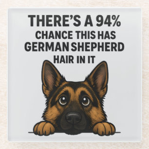 Deutscher Schäferhund Haar überall Hundebesitzer H Glasuntersetzer