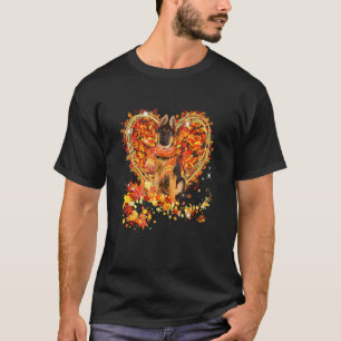 Deutscher Schäferhund Hallo Herbstblätter Herz Fal T-Shirt