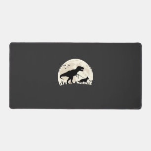 Deutscher Schäferhund Halloween Dinosaur Mond Silh Schreibtischunterlage