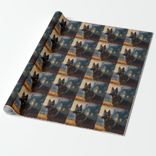 Deutscher Schäferhund Halloween Gruselig Geschenkpapier