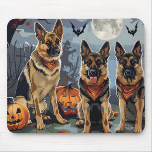 Deutscher Schäferhund Halloween Gruselig Mousepad