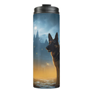 Deutscher Schäferhund Halloween Gruselig Thermosbecher