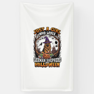 Deutscher Schäferhund Halloween Hund Hexenhut Kürb Banner
