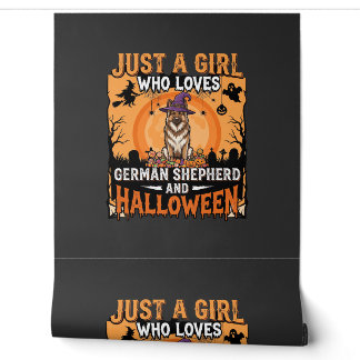 Deutscher Schäferhund Halloween Mädchen Hexe Hund Tapete