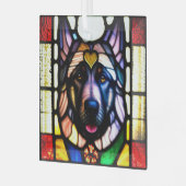 Deutscher Schäferhund "Hartglas" Ornament Aus Glas (Vorderseite links)