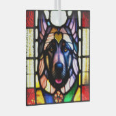 Deutscher Schäferhund "Hartglas" Ornament Aus Glas (Vorderseite Rechts)