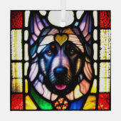 Deutscher Schäferhund "Hartglas" Ornament Aus Glas (Rückseite)