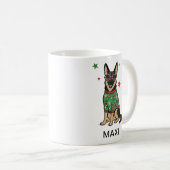 Deutscher Schäferhund hässlicher Weihnachtspullove Kaffeetasse (VorderseiteRechts)