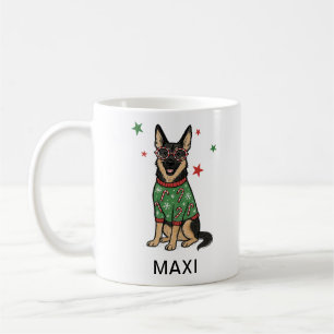 Deutscher Schäferhund hässlicher Weihnachtspullove Kaffeetasse