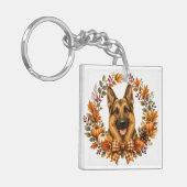Deutscher Schäferhund Herbst Schlüsselanhänger (Vorderseite links)