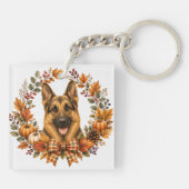 Deutscher Schäferhund Herbst Schlüsselanhänger (Rückseite)