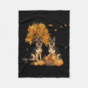 Deutscher Schäferhund Herbstblatt Herbst Hund Hall Fleecedecke