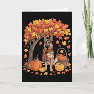 Deutscher Schäferhund Herbstschal Kürbis Herbst Eh Karte