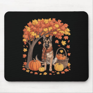 Deutscher Schäferhund Herbstschal Kürbis Herbst Eh Mousepad