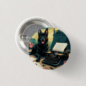 Deutscher Schäferhund Herr vintage Button (Vorne & Hinten)