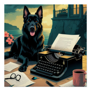 Deutscher Schäferhund Herr vintage Poster