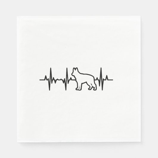 Deutscher Schäferhund Herzschlag Serviette (Vorderseite)