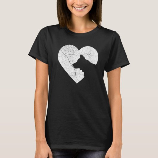 Deutscher Schäferhund Hund Funny Heart Valentine's T-Shirt (Vorderseite)