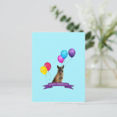 Deutscher Schäferhund Hund Happy Birthday Postkarte (Stehend Vorderseite)
